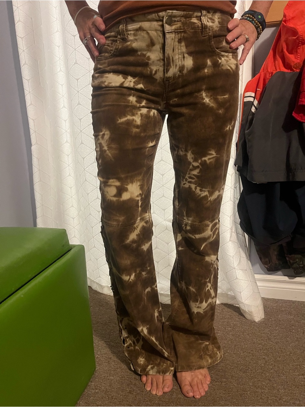 Tie-Dye Brown Womens Corduroy Jeans